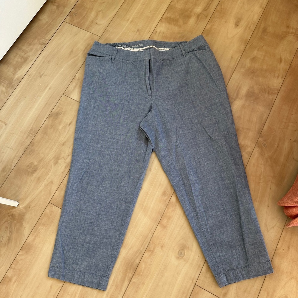 Talbots Chambray Blue Perfect Crop Pants